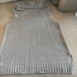 XL sleeveless grey cowl neck sweater with some shimmer to it